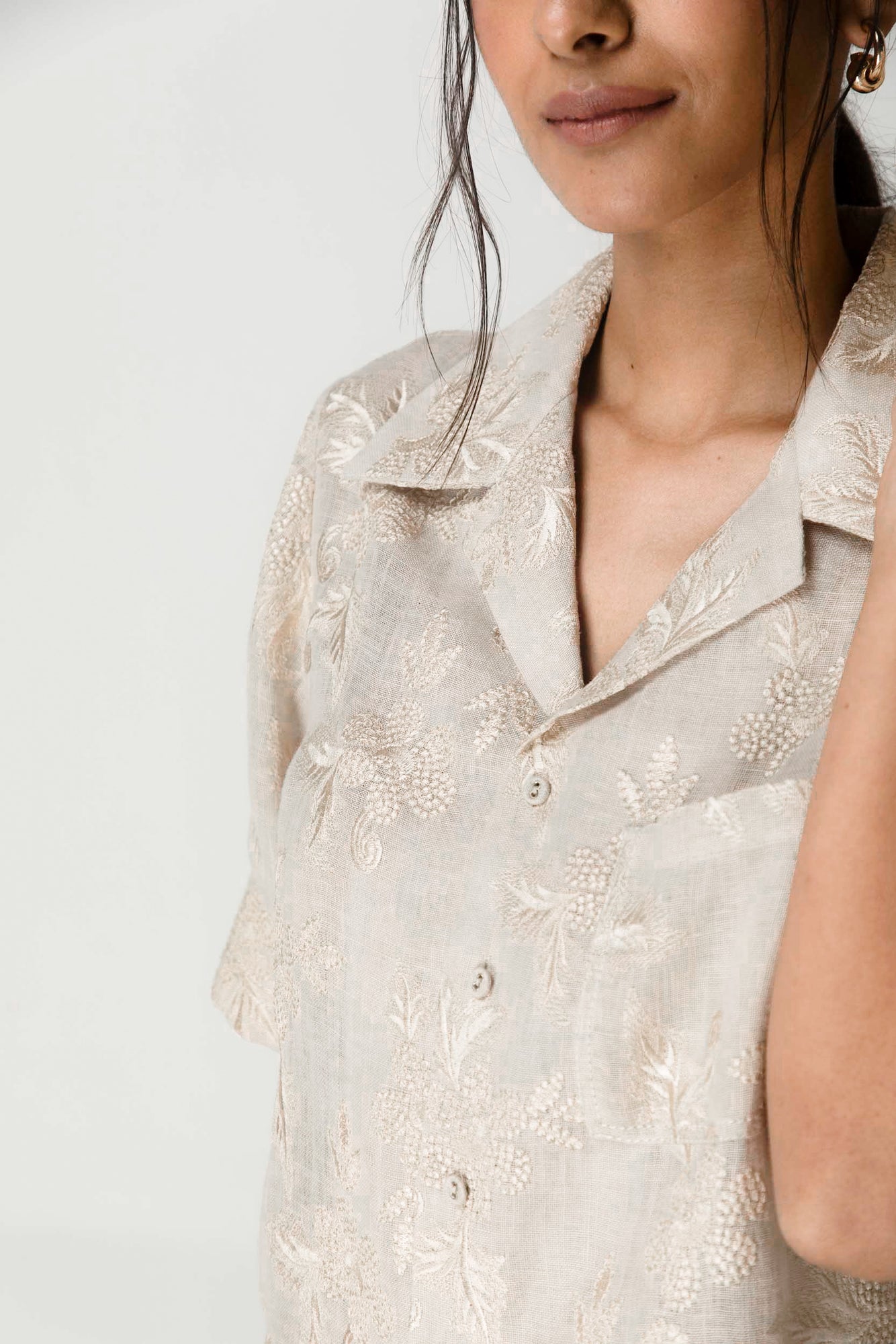 Cornsilk handloom co-ord set in premium fabric, showcasing a tailored silhouette with intricate artisan craftsmanship, epitomizing luxury womenswear