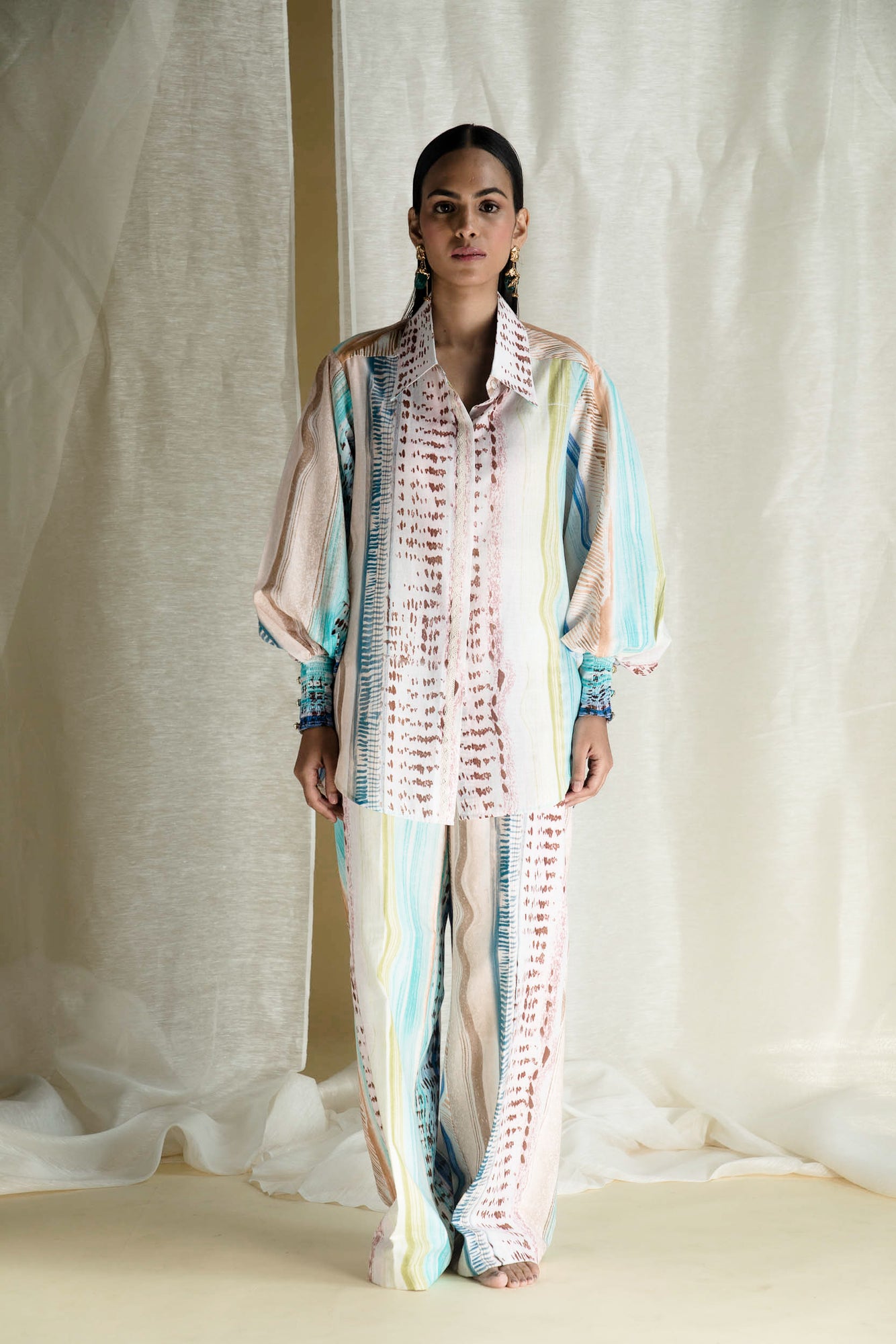 Elegant Moana Co-ord Set in handloom fabric, showcasing a refined silhouette with premium craftsmanship for luxury womenswear