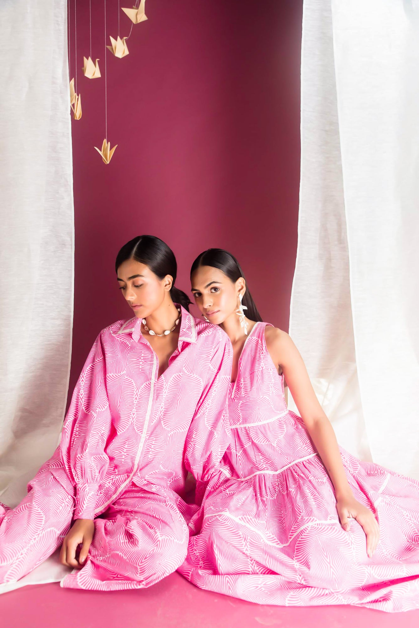 Azalea Pink Co-Ord Set in premium handloom fabric, showcasing elegant silhouette and artisan craftsmanship for luxury womenswear