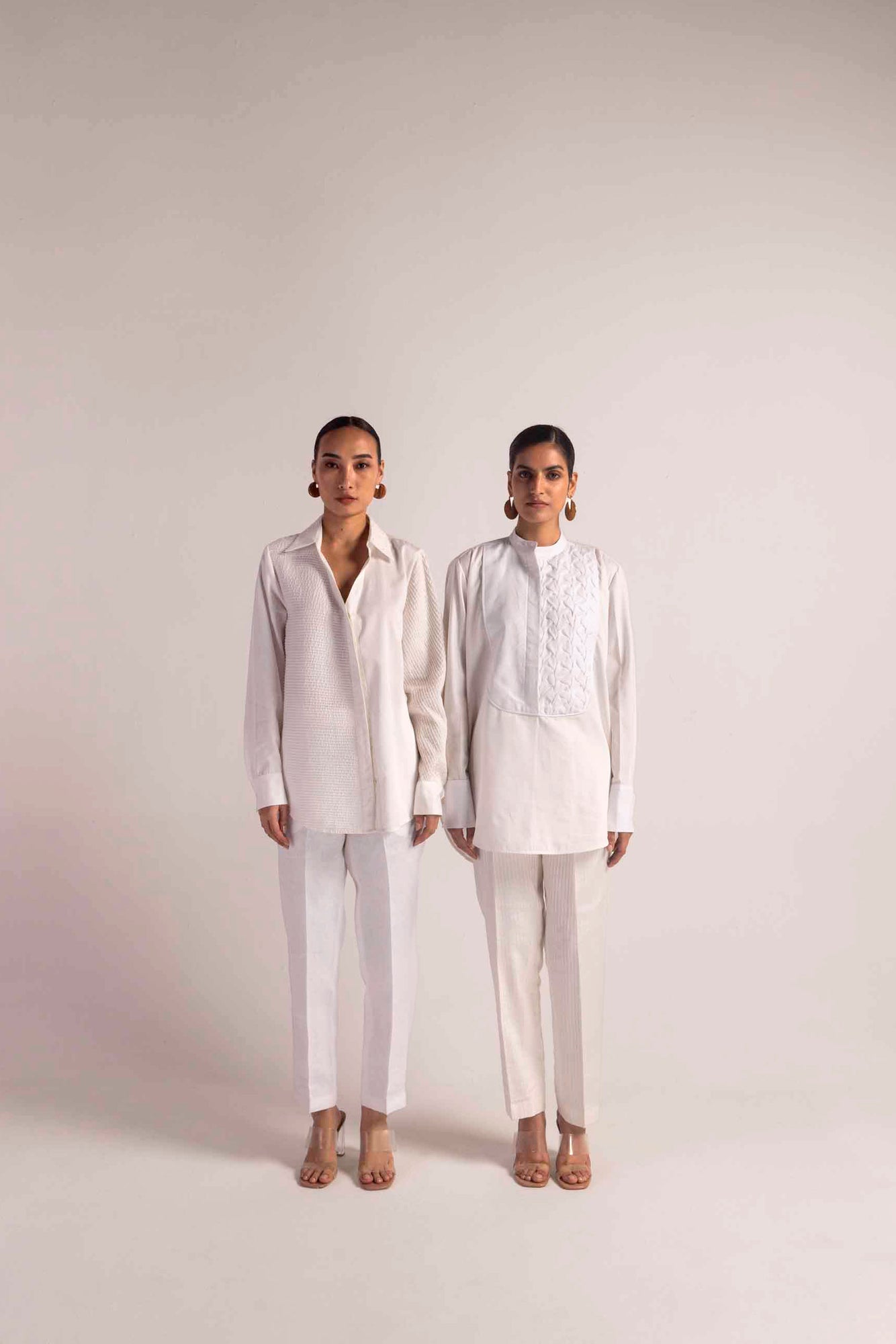 Elegant Ophelia Linen Shirt in soft pastel, showcasing premium handloom fabric and refined silhouette, epitomizing luxury womenswear