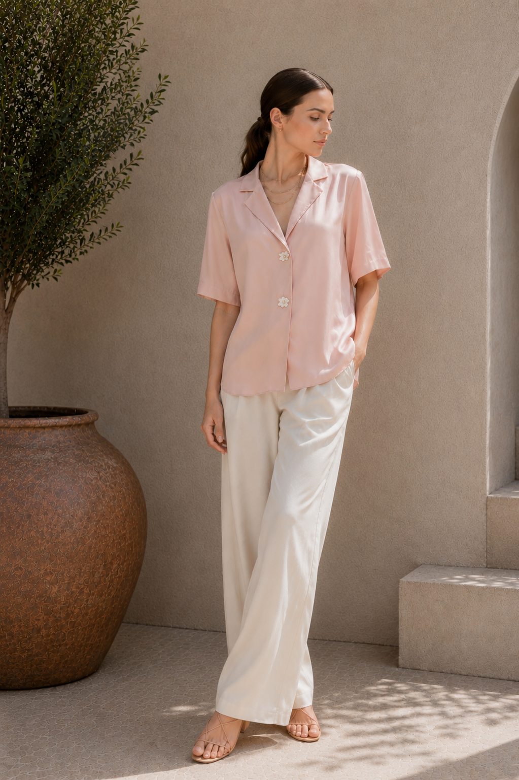 Roselle Silk Crepe Shirt