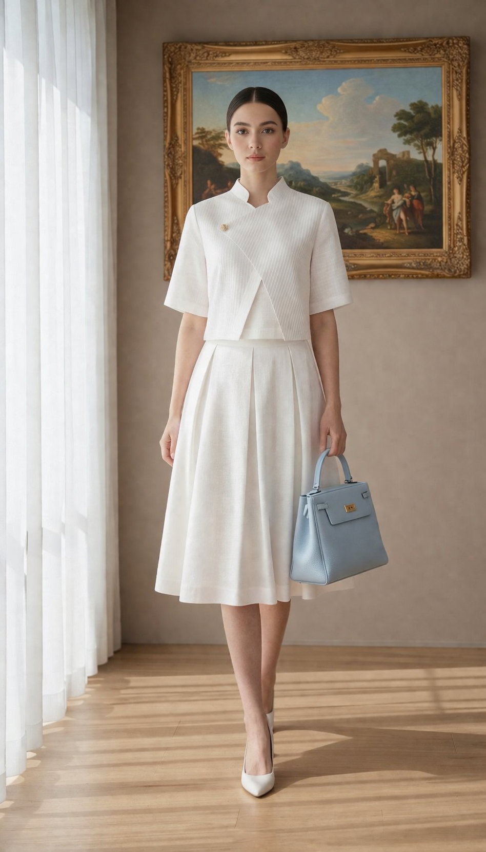 Cross Panel Linen Top