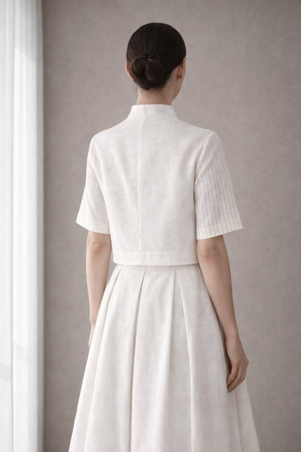 Cross Panel Linen Top