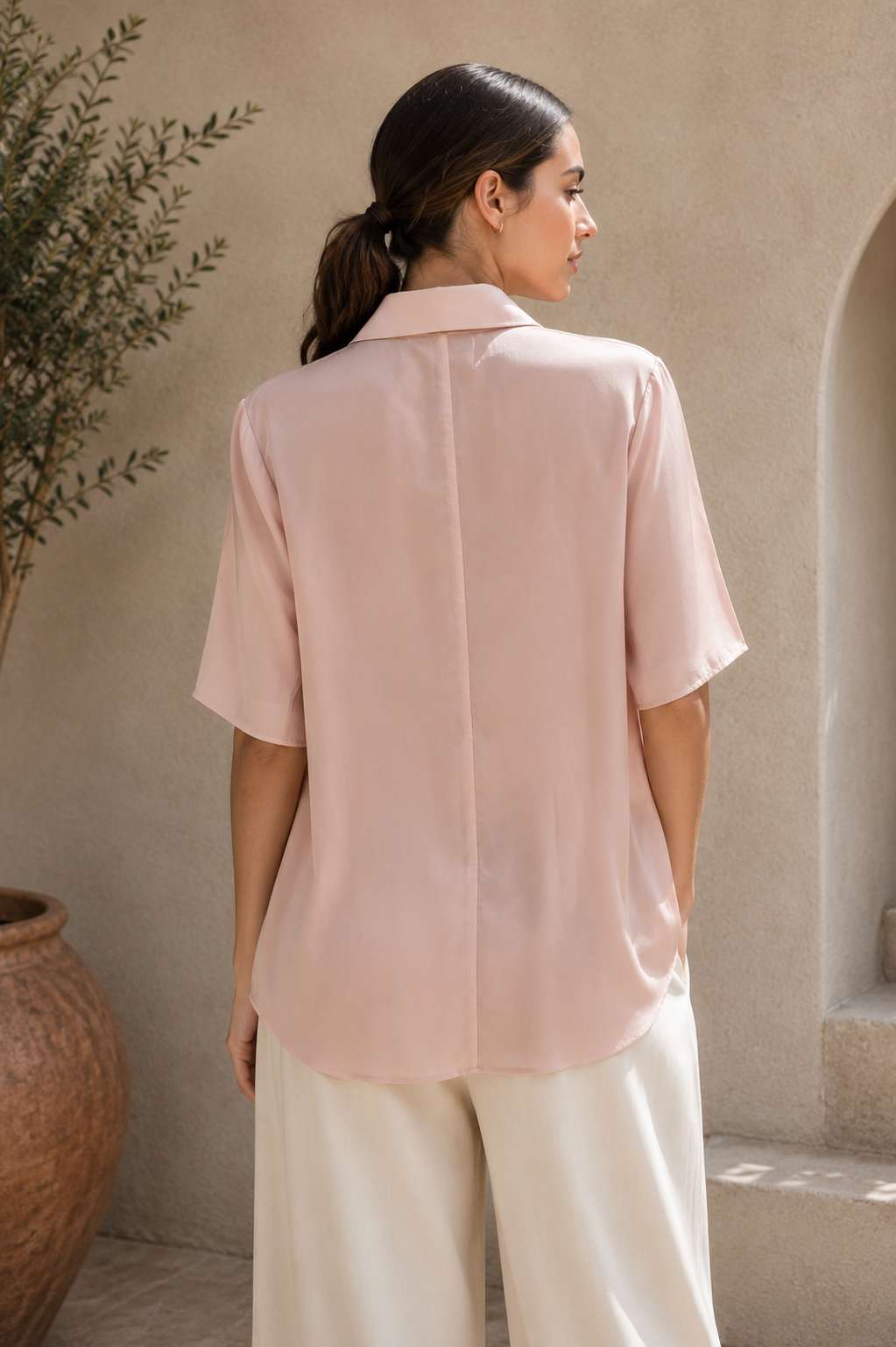 Roselle Silk Crepe Shirt