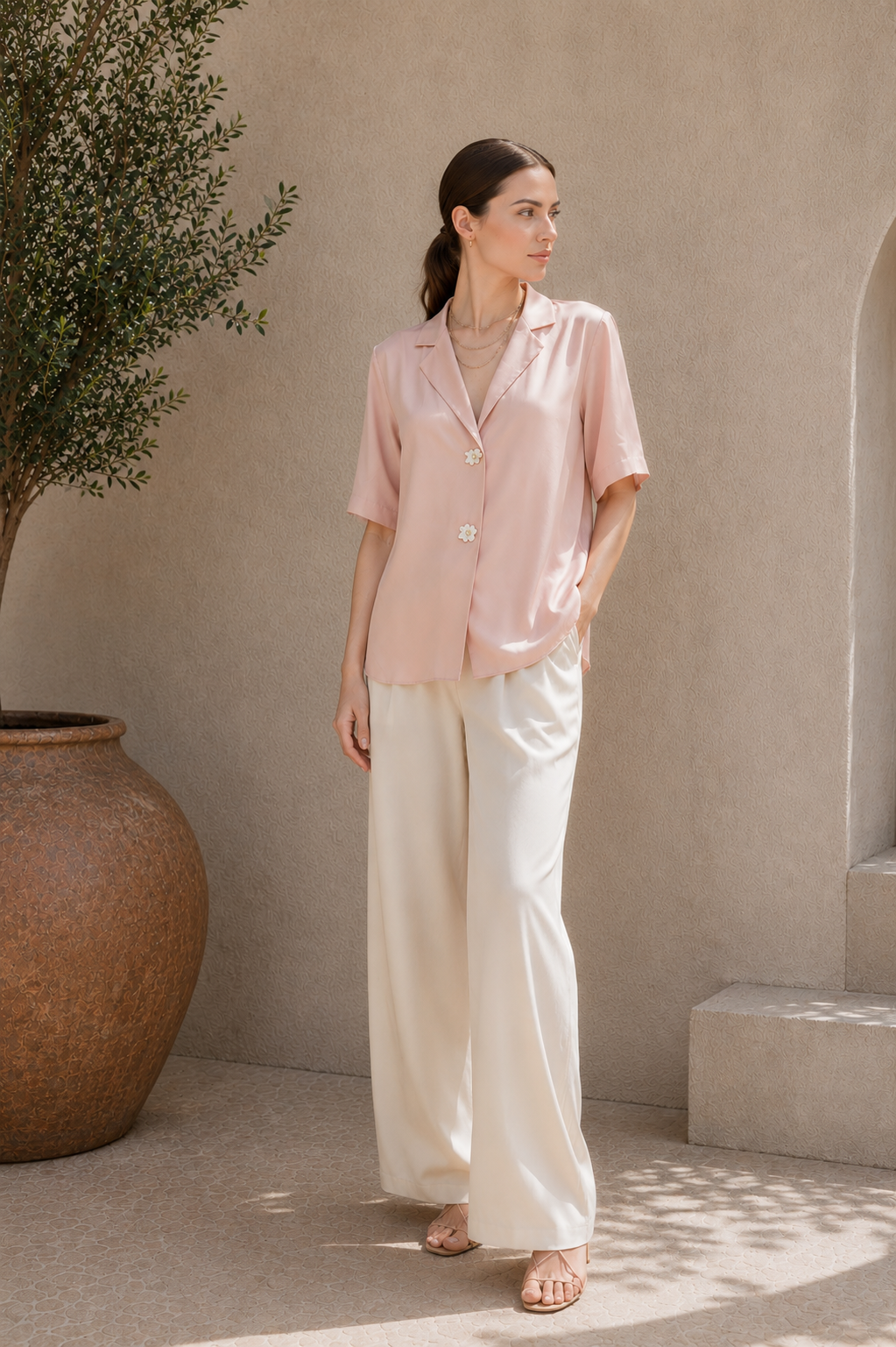 Roselle Silk Crepe Shirt