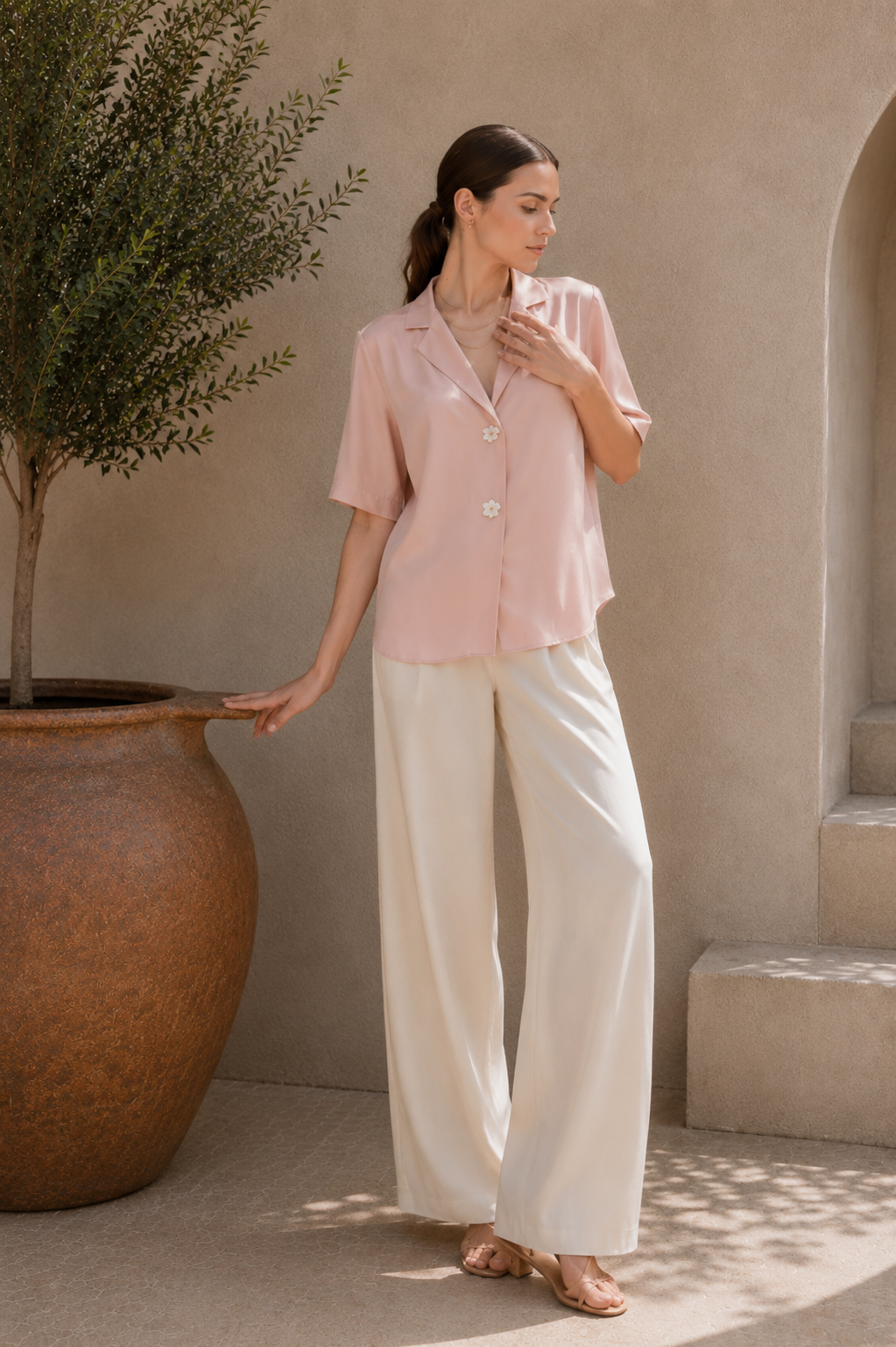 Roselle Silk Crepe Shirt