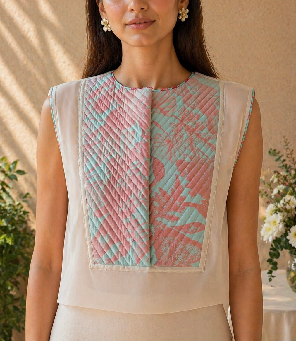 Blush Veil Organza Top