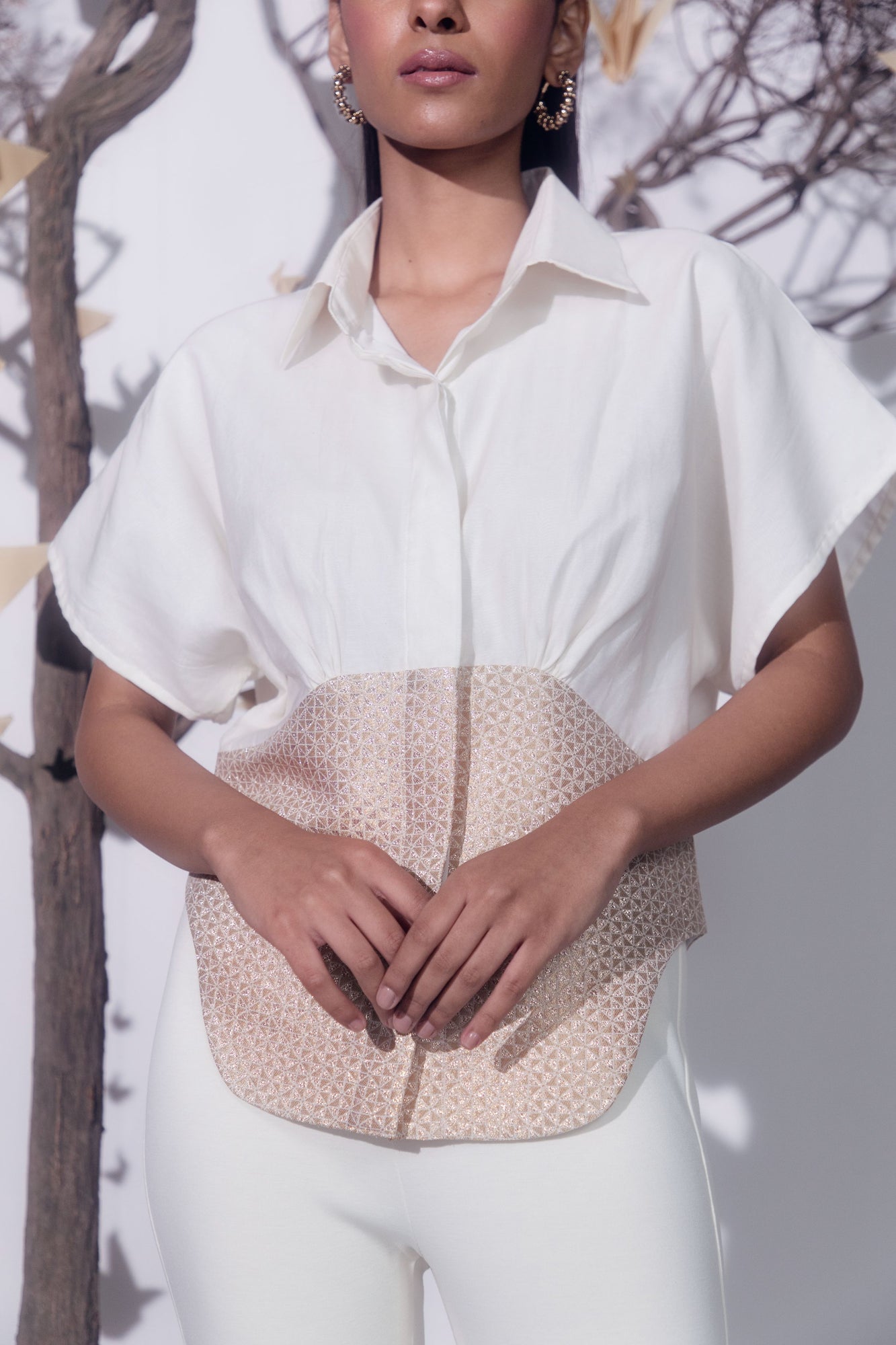 Elegant Liara Dolman Top in rich, handloom fabric, showcasing artisan craftsmanship and sophisticated silhouette for luxury womenswear