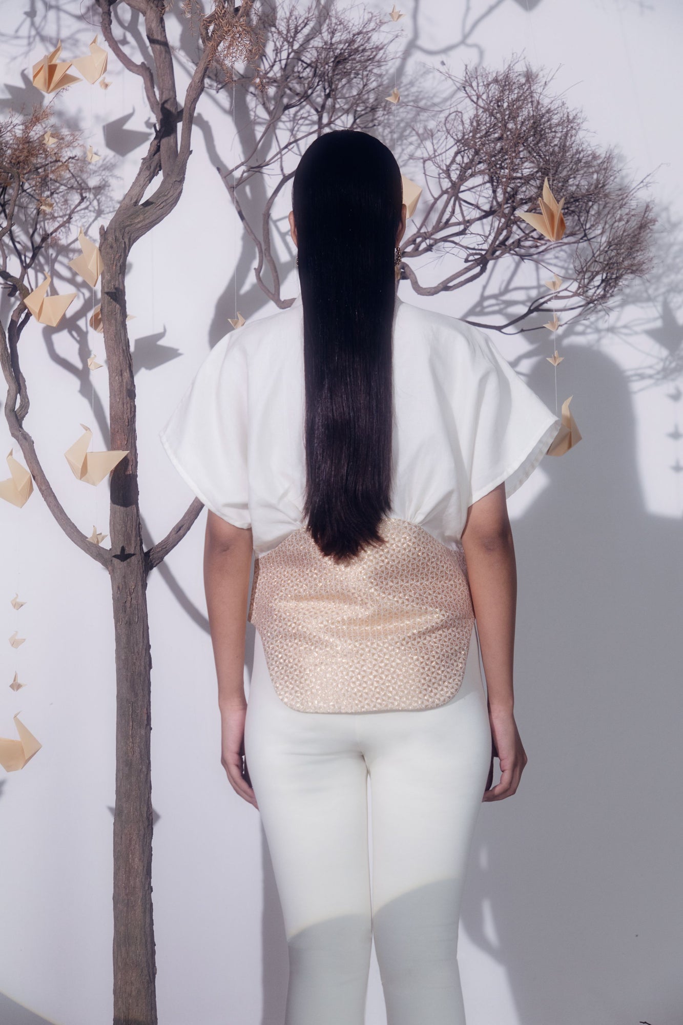 Elegant Liara Dolman Top in rich, handloom fabric, showcasing a relaxed silhouette and artisan craftsmanship for luxury womenswear