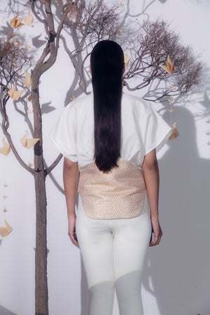 Elegant Liara Dolman Top in rich, handloom fabric, showcasing a relaxed silhouette and artisan craftsmanship for luxury womenswear
