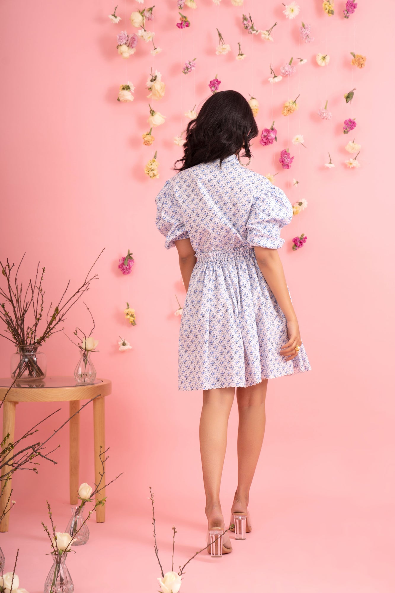 Sodalite blue luxury dress with handcrafted details, showcasing premium fabric and elegant silhouette for refined women's fashion