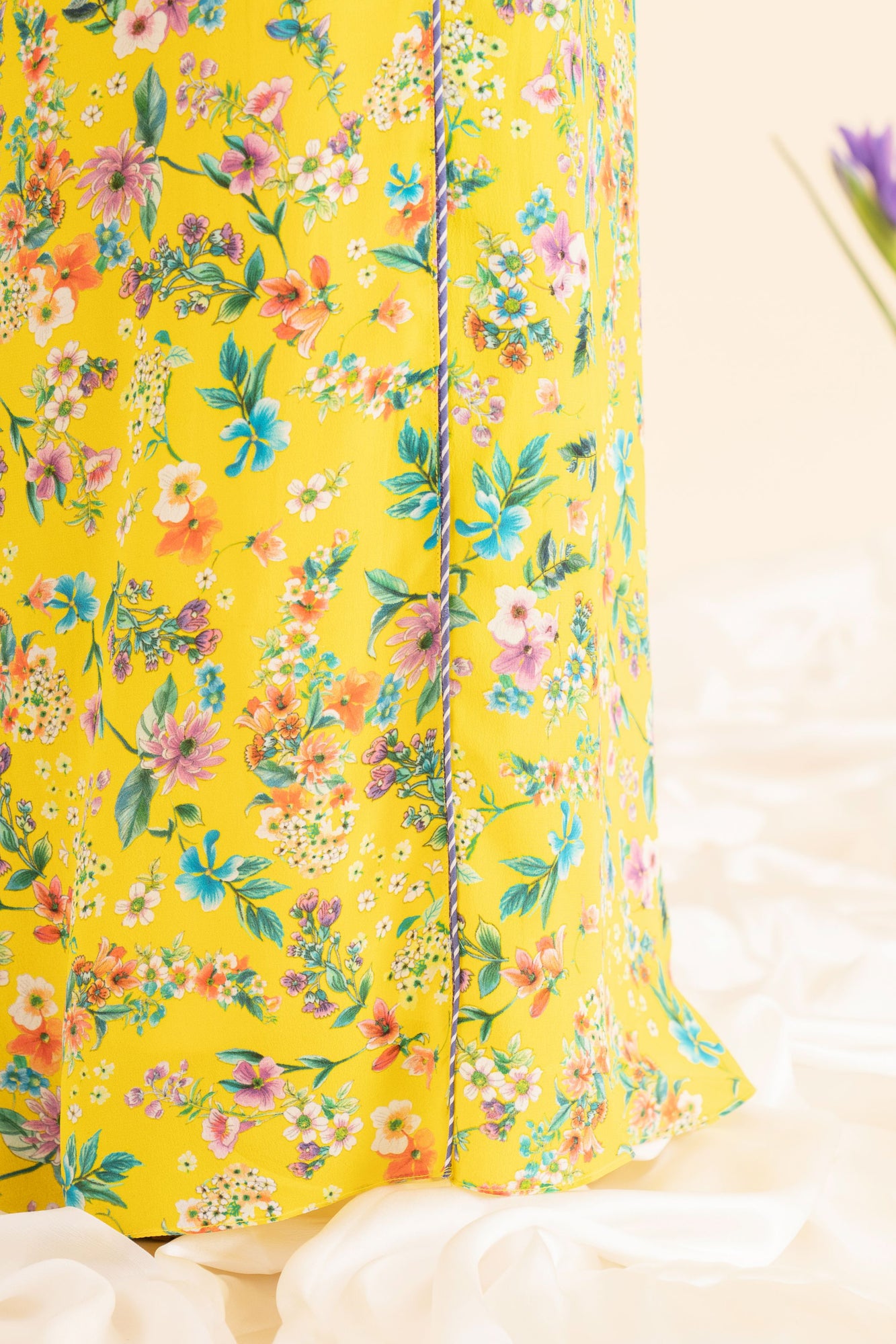 Handcrafted wide-leg palazzo in premium fabric, showcasing luxurious drape and artisan craftsmanship, ideal for elegant womenswear