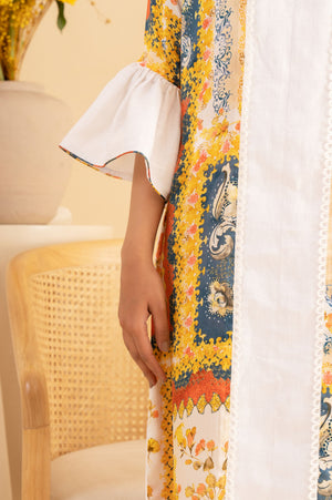 Elegant Leo Slit Midi Dress in rich handloom fabric, showcasing a refined silhouette and artisanal craftsmanship, perfect for luxury styling
