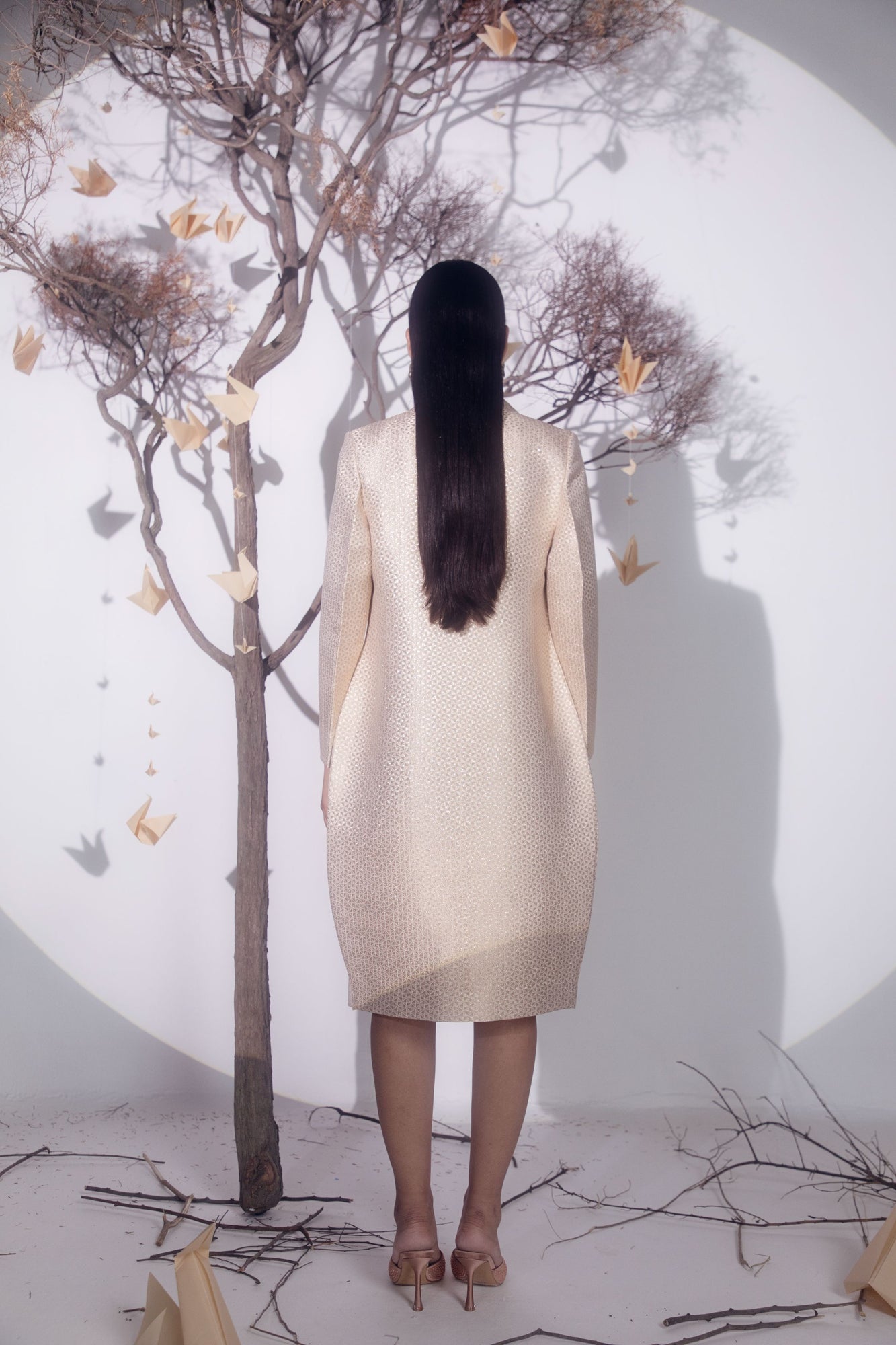 Handcrafted Tulip Jacket in rich, premium fabric; elegant silhouette, luxury womenswear by NJ3 Atelier, artisan-made excellence
