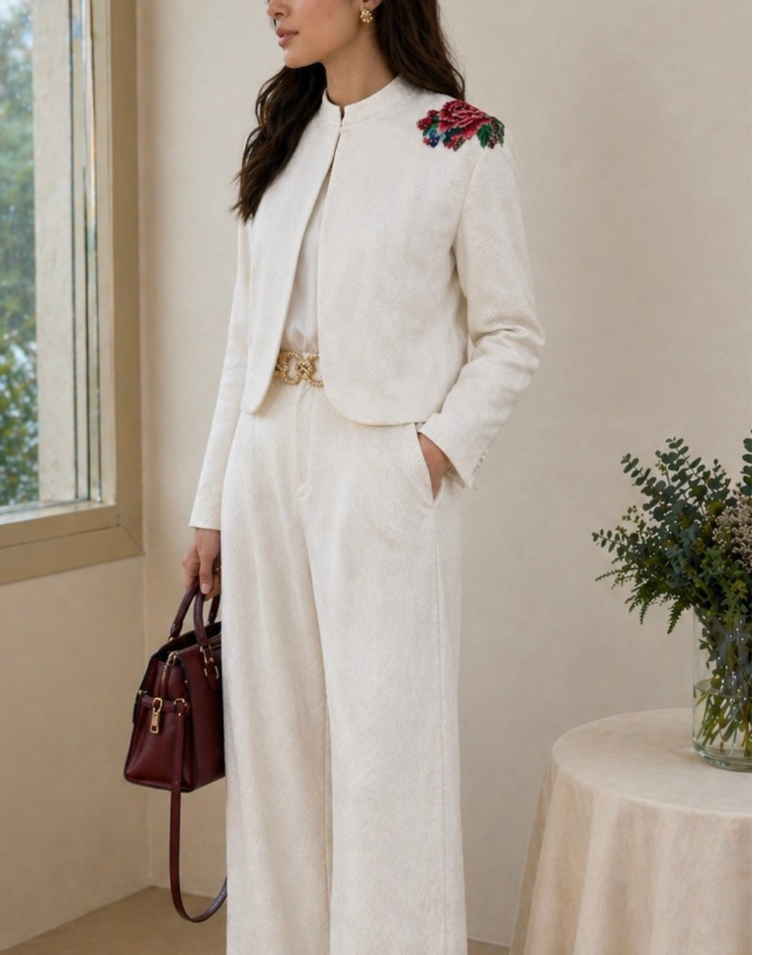 Straia Herringbone Pants