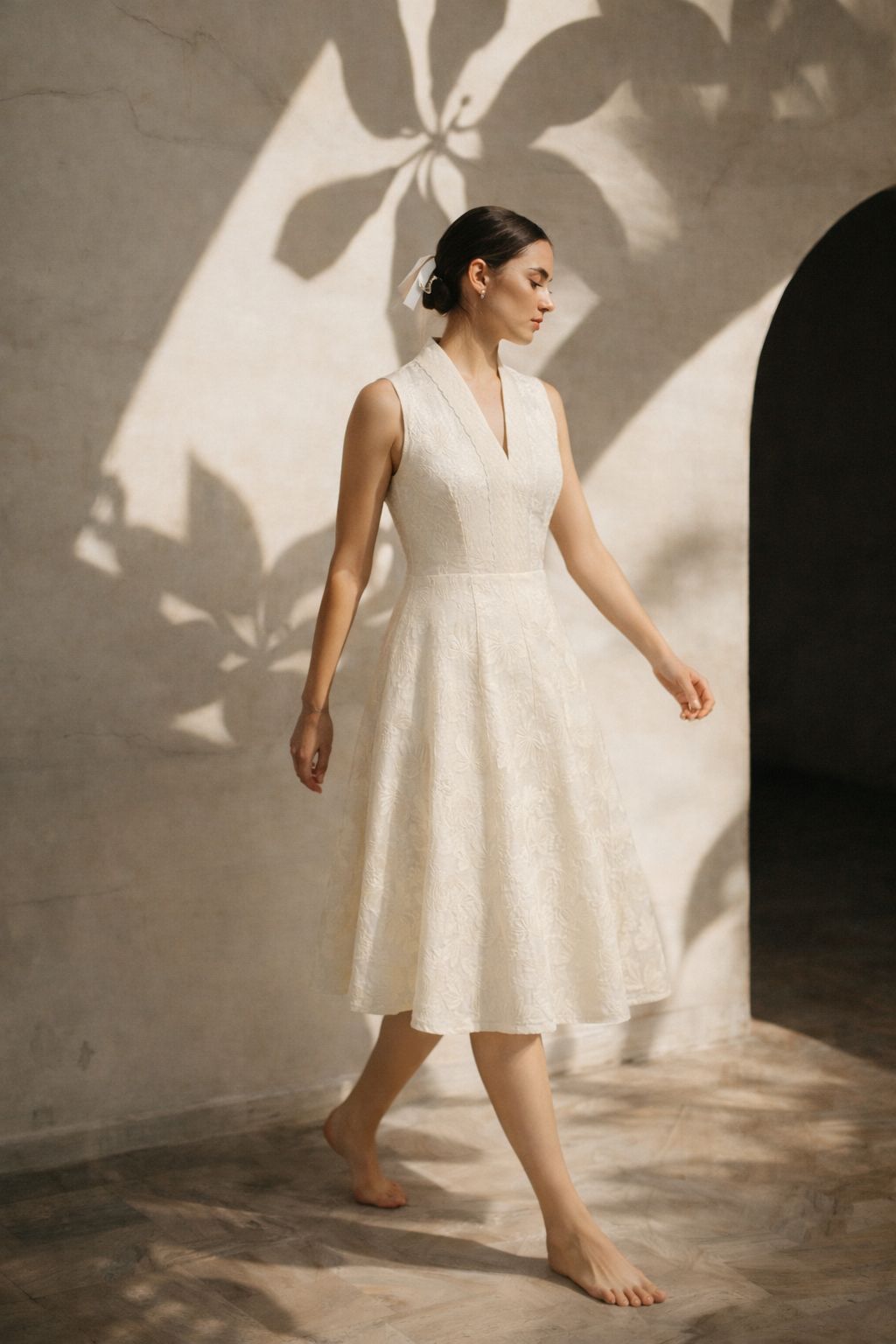 Dual Tone Lace Panel Dress