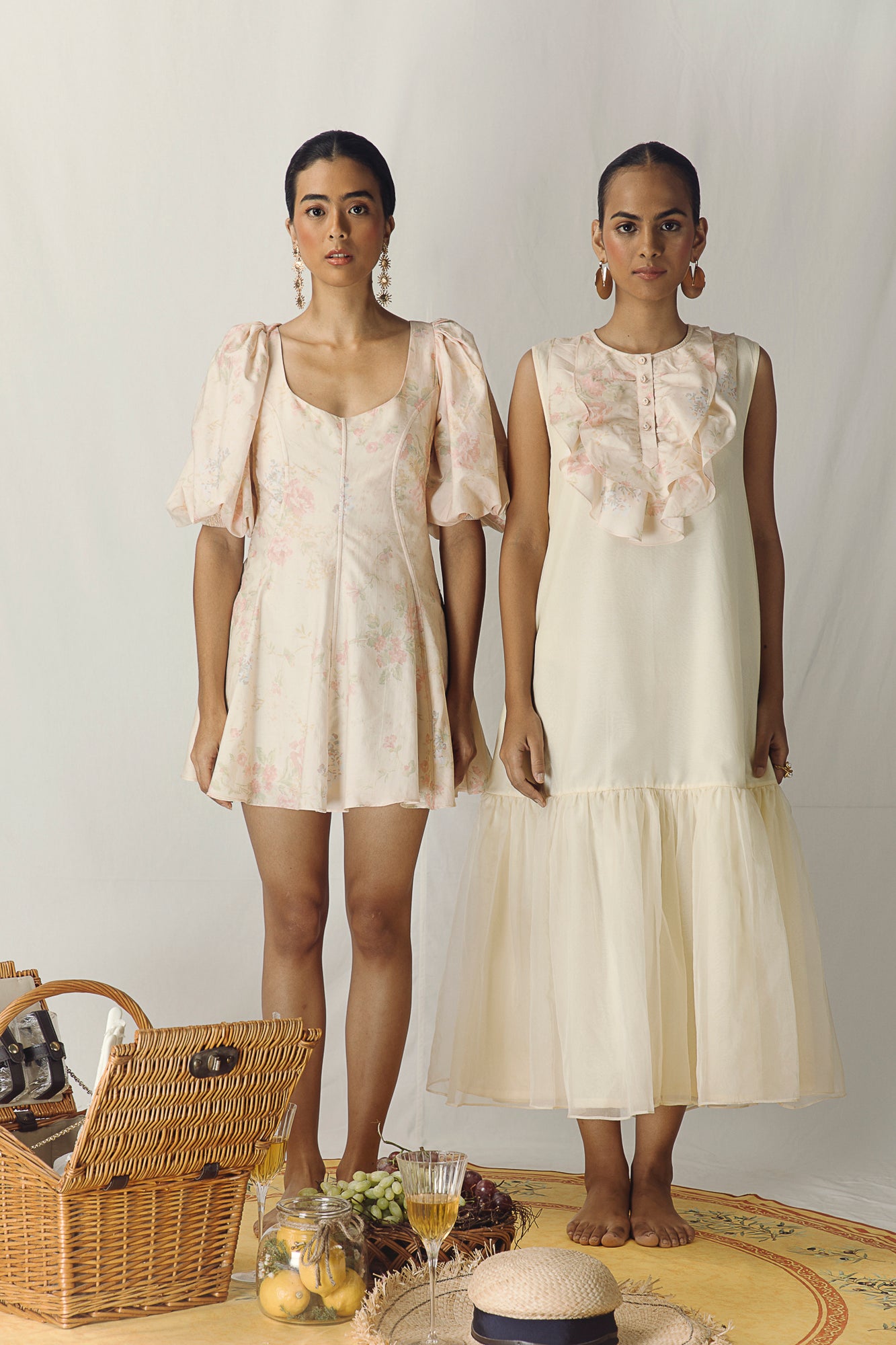 Elegant banana-corset dress in premium handloom fabric, showcasing a refined silhouette and exquisite artisan craftsmanship